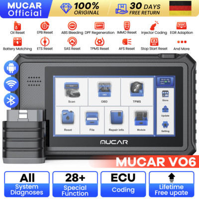 MUCAR VO6 Profi KFZ OBD2 Diagnosegerät Scanner Schlüsselcode All System 28 Reset