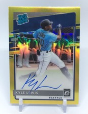 2020 Donruss Optic - Kyle Lewis Gold Prizm Rated Rookie RC #d /10 ROY MARINERS
