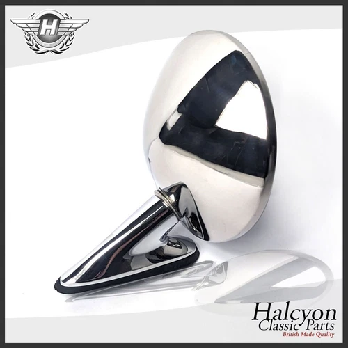 Classic Car Wing Italian-style Wing Mirror, Chrome Round Head, Convex Glass, 316