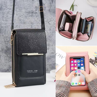 Women Mobile Phone Bags Touch Screen Wallets Shoulder Handbag For Samsung iPhone
