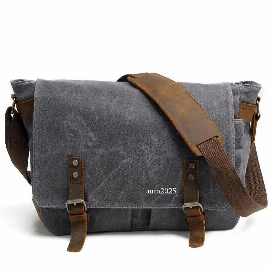 ◇Rest & Recreation◇ RR CANVAS SHOULDER BAGNAVY Men's Retro Casual Canvas Shoulder Bag Messenger Bag Men