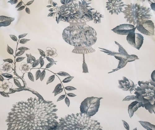 Williamsburg "Lighfoot" Drapes Curtain 1 Pair/2 Panels 86"x 51" greenish gray - Picture 2 of 21