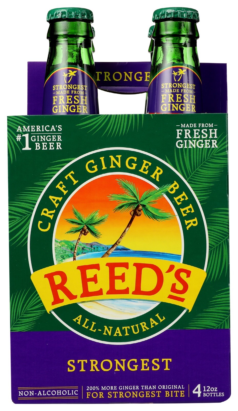 REED'S STRONGEST CRAFT GINGER BEER (PACK OF 6 x 4 BOTTLES)FREE