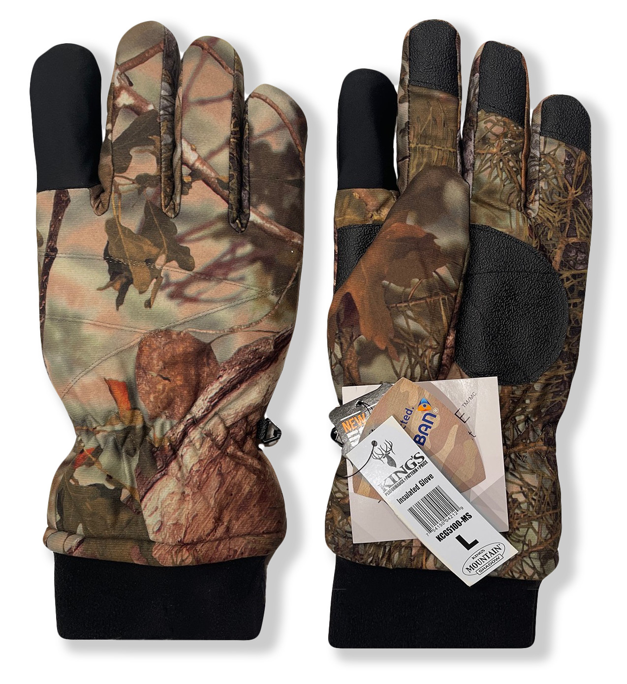 Утепленные перчатки Kings KCG5100-MS - Камуфляж большого размера для мужчин NWT - #45251-J6
