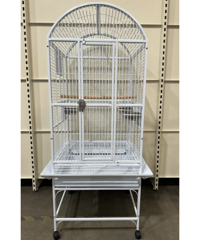 Parrot-Supplies Michigan Dome Top Premium Parrot Cage, - White