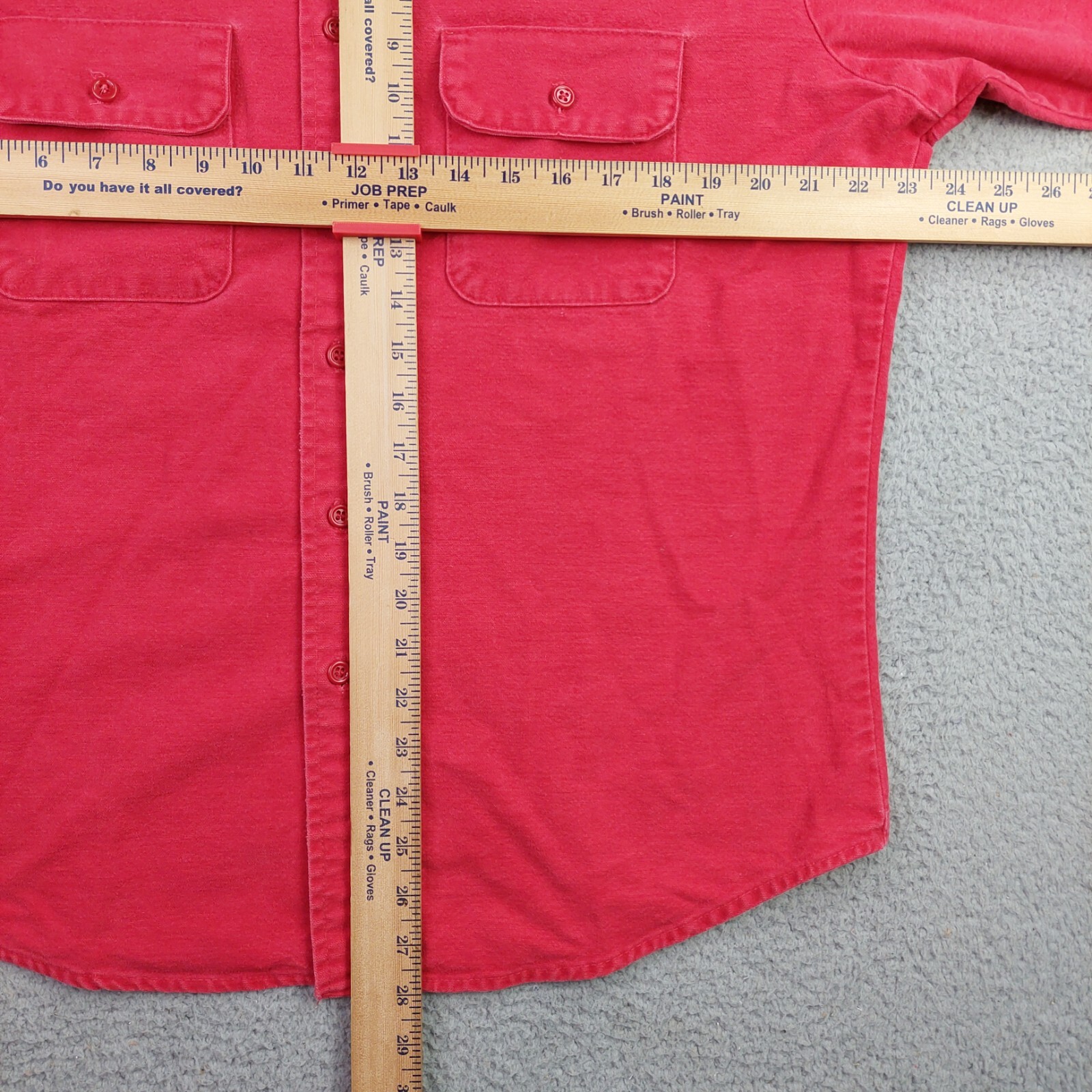 Vintage 80s Five Brother Solid Red Button Up Flan… - image 10