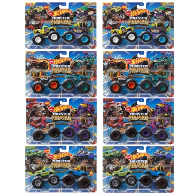 【未開封】Hot Wheels MONSTER TRUCKS まとめ売り Hot Wheels Monster Trucks 1:64 / x2 Car Sets x8 in box mini