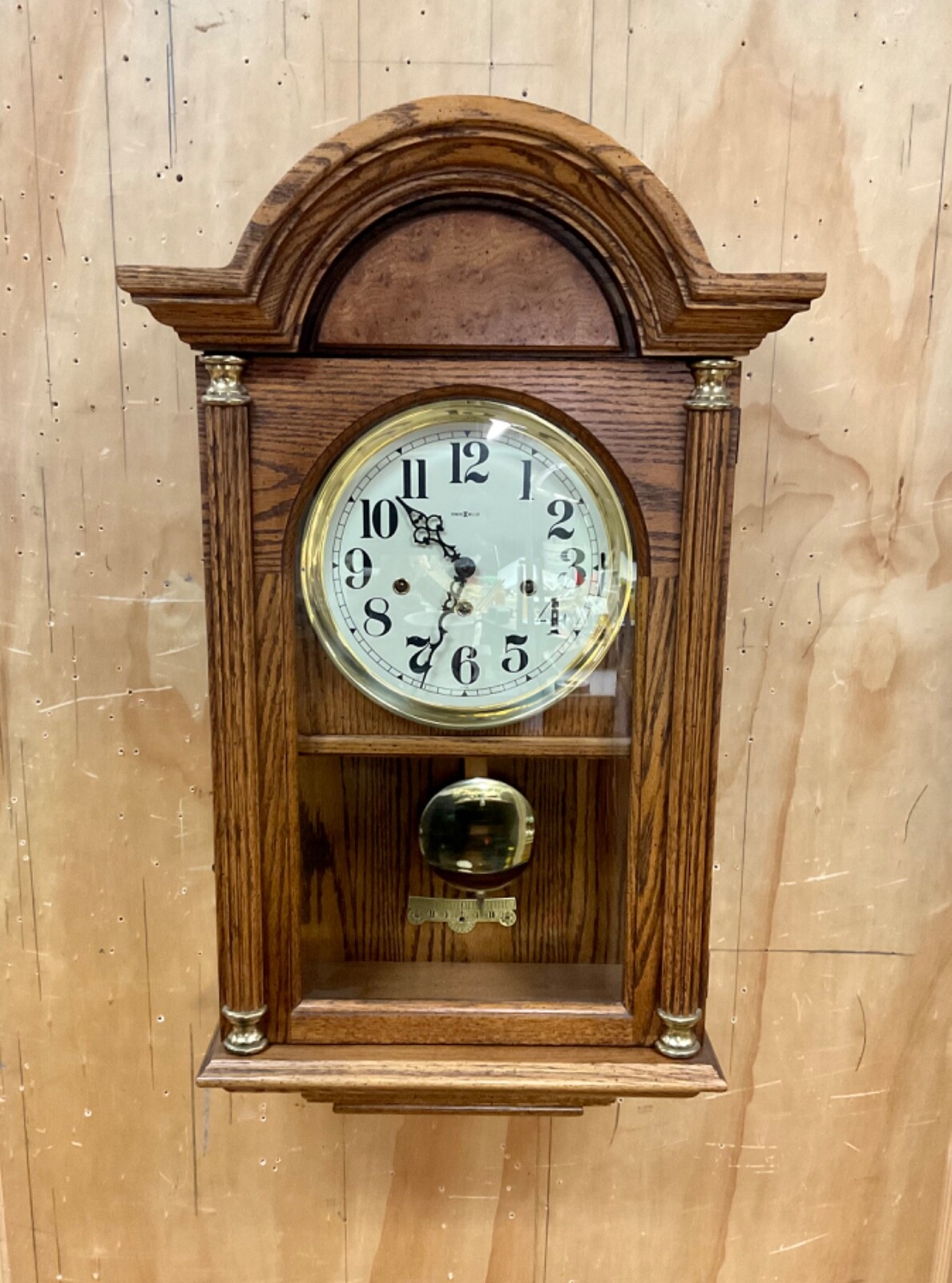 Howard Miller Model 612671 Brown Oak Triple Chime Wall Clock eBay