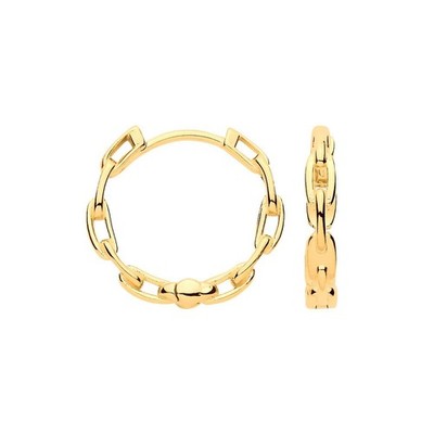 Gelbgold Huggie Creolen Büroklammer Design Huggies gepunzt