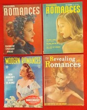 4 Women's Pulp Fiction 3-40's Sizzling Stories; Slightly Risque PersonalRomances