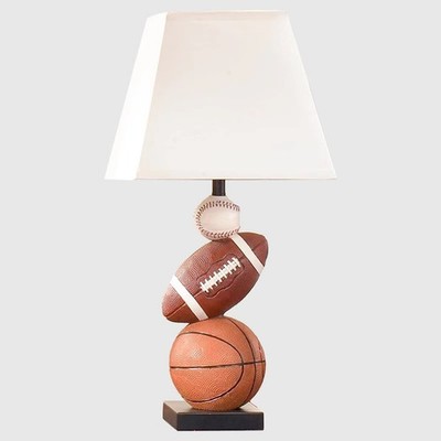 Table Lamp, 14 Inch Football, Basketball & Baseball Design with Cute Lampshad...