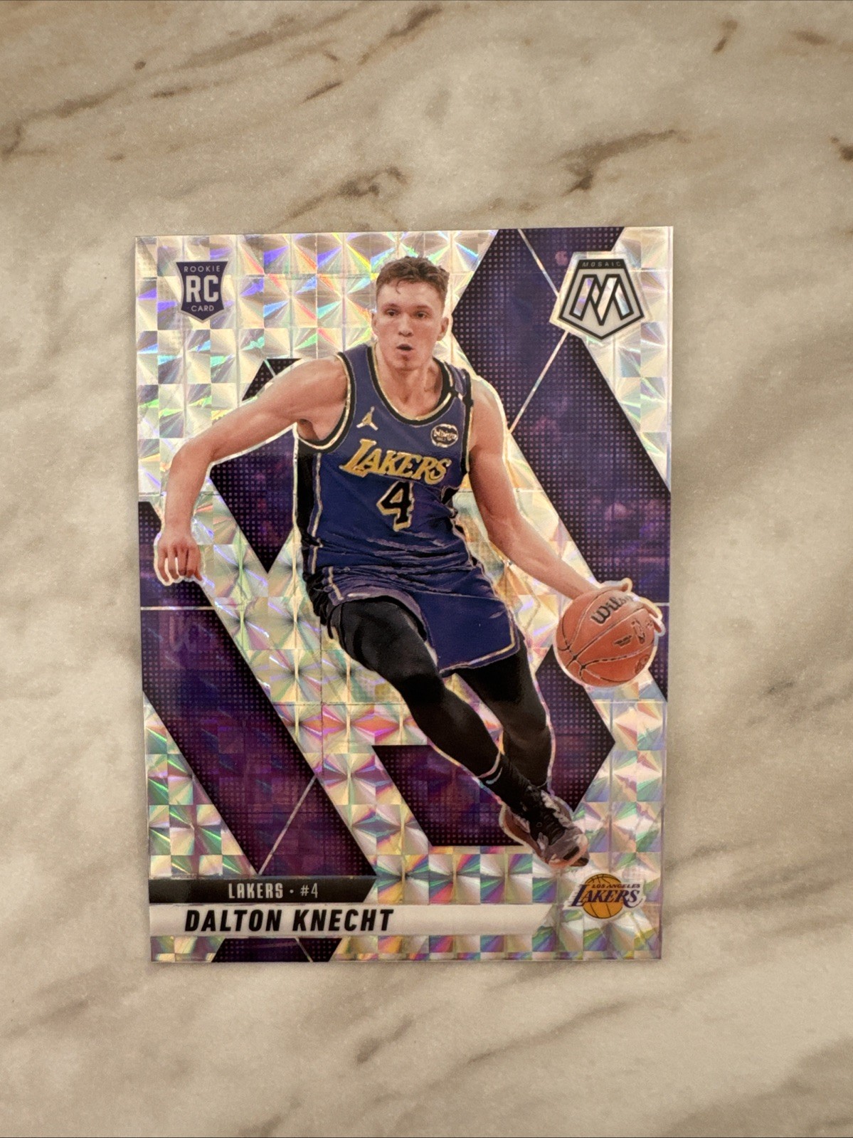 2024-25 Panini Mosaic Silver Mosaic Prizm #238 Dalton Knecht RC Lakers