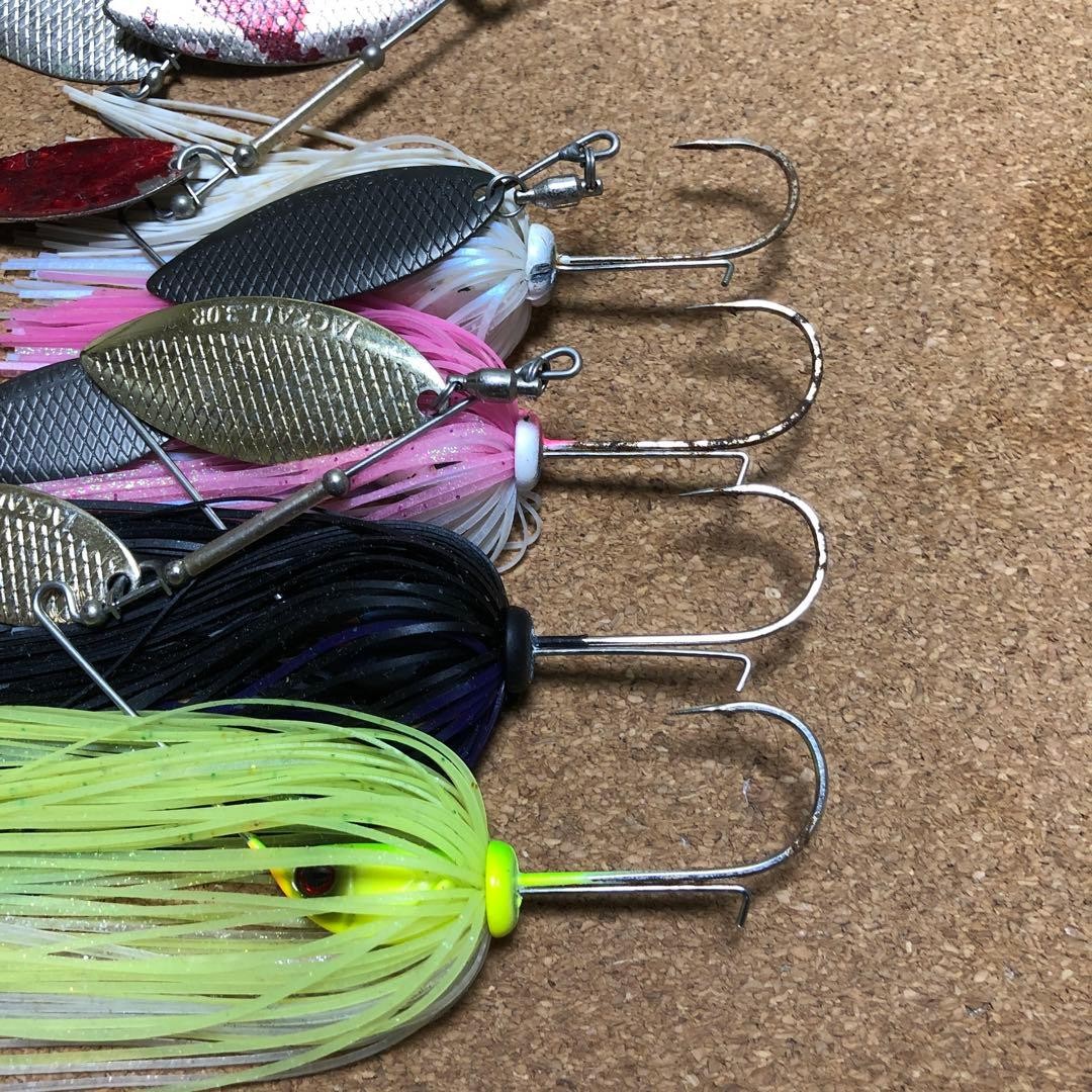 JACKALL Dooon Spinnerbait Set 23g Pink/Black/White Fishing Lures, Used - Image 10