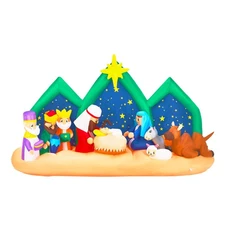 9FT Lighted Christmas Inflatable Decoration, Inflatable Nativity Scene