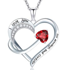 Necklace for Women 14k Platinum Plated Heart Shape CZ Stone Pendant Jewelry
