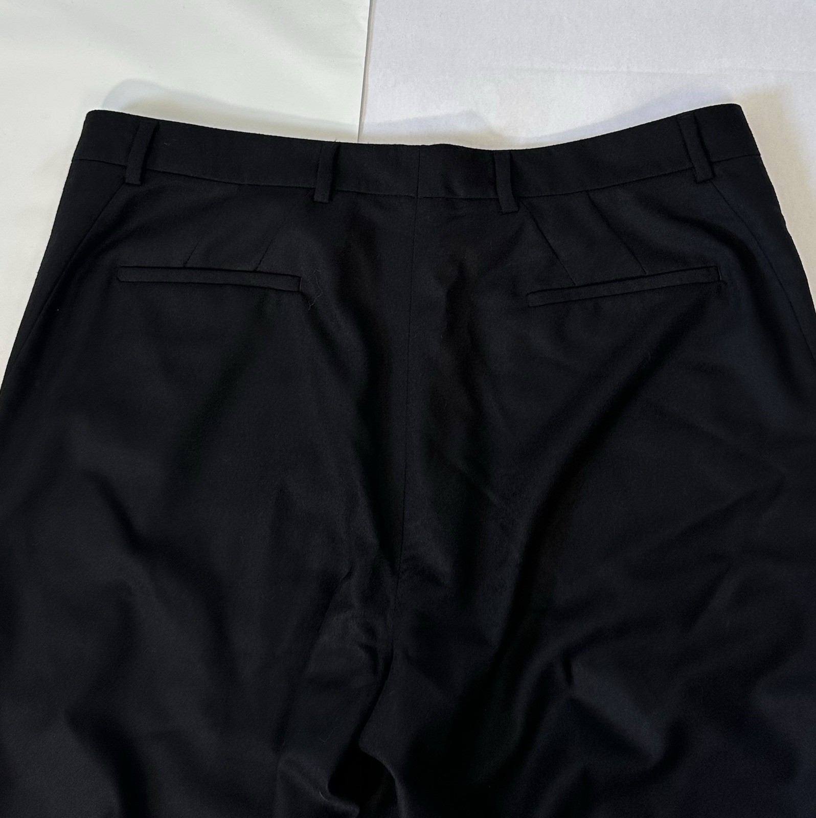 JIL SANDER Men’s 100% Virgin Wool Pleated Pants Black Size 52