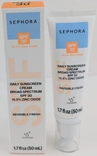 Sephora Daily Mineral Sunscreen Cream SPF 30 1.7fl.oz./50ml EXP 12/2025