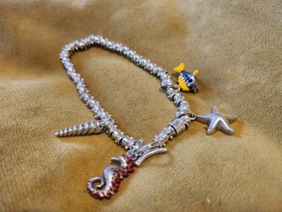 Links of London Allsorts Tube Bead Armband 925 Silber 4 Ocean Charms Box