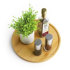 Lazy Susan Organizer 10 Inch Non-Skid Bamboo Lazy Susan for Kitchen Rotating ...