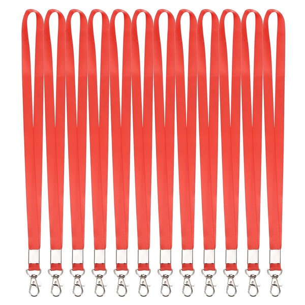 25 StüCk 18,1 Zoll Polyester Flachband Mit Karabiner FüR SchlüSsel, Rot-image