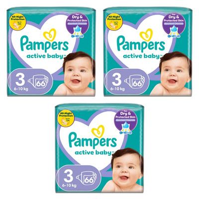 8001090950642 Pampers Active Baby Rozmiar 3, 66 pieluszek, 6-10 kg X3 Procter & 