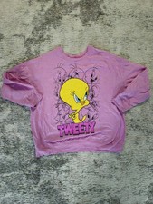 Tweety Bird Looney Tunes Size XL Pink Vintage Sweatshirt