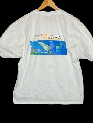 Vintage Microsoft Windows XP Shirt Mens XL Promo Tee Computer 90s Y2K