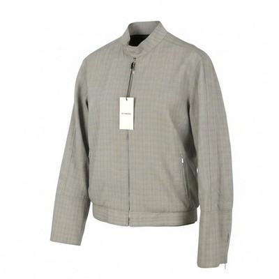 JOHN RICHMOND Damen Jacke UK18 XL grau kariert High Neck Full Zip leicht *