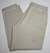 Vintage Polo Ralph Lauren Hammond Pants 36x32 Khaki Pleated Cuffed Y2K Chino