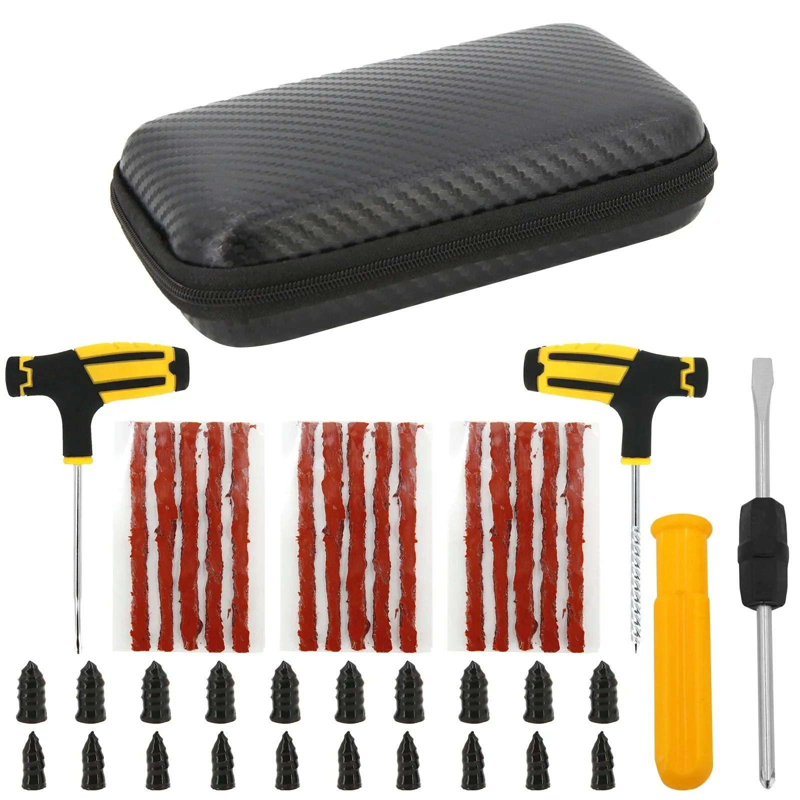 Kit Ripara Gomme X Foratura Auto Moto Ruota Riparazione Pneumatici Tubeless - Miniatura 6