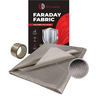 Faraday Fabric & Tape Kit 1 Yard 44''X36''   EMF Blocker for DIY Faraday Bags, RFI