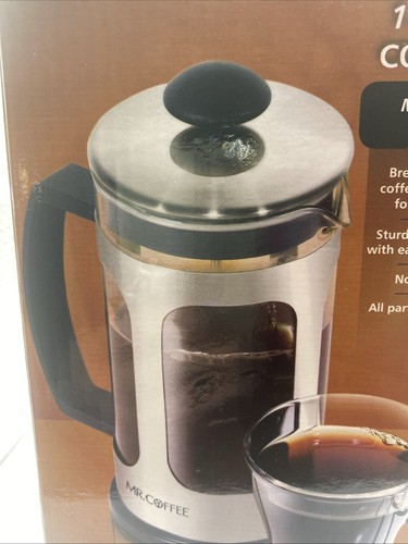 Mr Coffee French Press 1.2 Quart 1.1 Litri Mr. Coffee Acciaio Inox Nuovo senza etichette - Foto 3 di 3