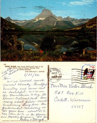 Vintage Montana Mount Wilbur, MT Postcard Used 50654