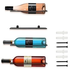 Wall Mounted Wine Rack 4 Bottles Wall Mount Wine Rack for Wine Bottles Displa...