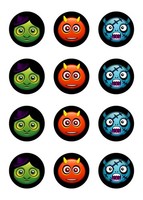Muffinaufleger Cupcakes Muffins Halloween Party Feier Zuckerpapier Smileys HW22