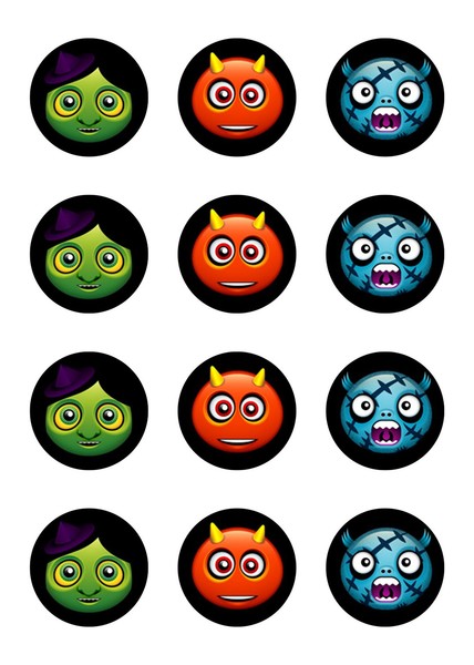 Muffinaufleger Cupcakes Muffins Halloween Party Feier Zuckerpapier Smileys HW22-image