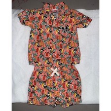 Disney Junior Mickey Mouse Surfing Palm Tree Button-Up Shirt Shorts Set 18M