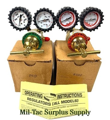 UNIWELD REGULATOR SET RSO OXYGEN AND RSB2 ACETYLENE GAUGES