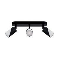 Deckenlampe Deckenstrahler Metall B: 26 Cm In Schwarz Weiß Klein 3-Flammig GU10
