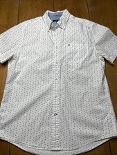 Tommy Hilfiger Men's shirt button down short sleeve sz M red white blue stars