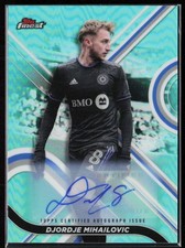 2022 Finest MLS #20 Djordje Mihailovic Base Set Autographs Aqua #/75