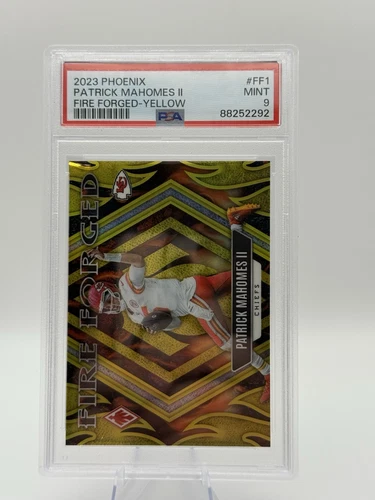 2023 Phoenix Patrick Mahomes II Yellow Fire Forged /75 PSA 9 MINT Chiefs