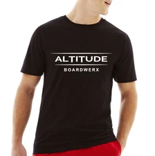​MEN’S “ALTITUDE BOARDWERX” CREW NECK SHORT SLEEVE T-SHIRT (BLACK) MEDIUM 38-40"