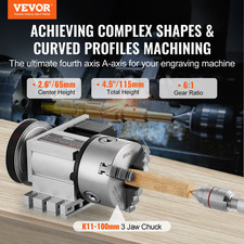 Dividing Head, K11-100mm 3-Jaw Chuck, Universal for Engraving