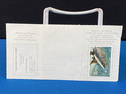 1983 Wisconsin Nonresident VTG Family Fishing License w/ Trout Stamp Lt#20 - Picture 2 of 3