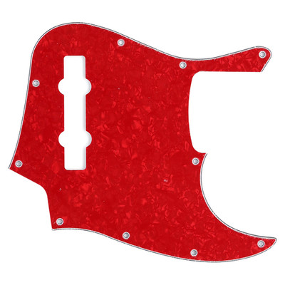 PVC 5 String Jazz Bass Pickguard 10 Hole 4Ply J Bass Scratch Plate Red Pearl