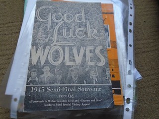 WOLVERHAMPTON WANDERERS GOOD LUCK WOLVES 1945 SEMI FINAL SOUVENIR