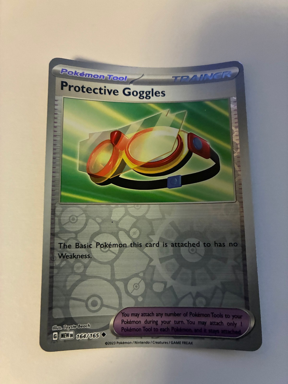 Protective Goggles Reverse Holo NM 164/165 Scarlet & Violet 151 Pokemon Card