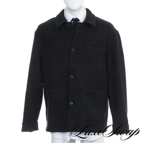 NWT #1 MENSWEAR De Bonne Facture France Green Blue Boucle Tweed 3 Patch Coat 50