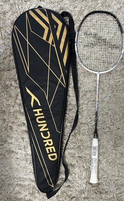 Badmintonschläger - Hundred Flutter FF Zoom | G6 | 78 Gramm | Weiß | Graphit